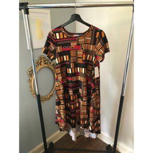 LuLa Roe Size S Carly Dress Tribal Print